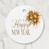 シャンパンホワイト&金ゴールドニューイヤーズイブパーティー フェイバータグ (正面)