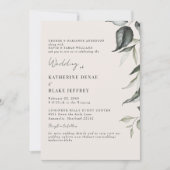 シャンパンボタニカルリーフ結婚Webサイト 招待状 (正面)