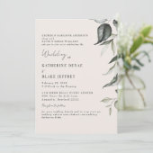 シャンパンボタニカルリーフ結婚Webサイト 招待状 (スタンド正面)