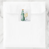 シャンパンボトルと2メガネ スクエアシール (バッグ)