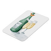 シャンパンボトルと2メガネ マグネット (左側)