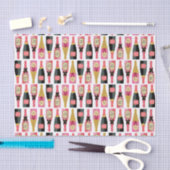 シャンパンボトルイラストレーションブラシストローク 薄葉紙 (クラフト)