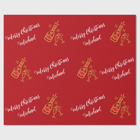 シャンパンボトルガラスカスタム文字パーソナライズされた ラッピングペーパー (フラット)