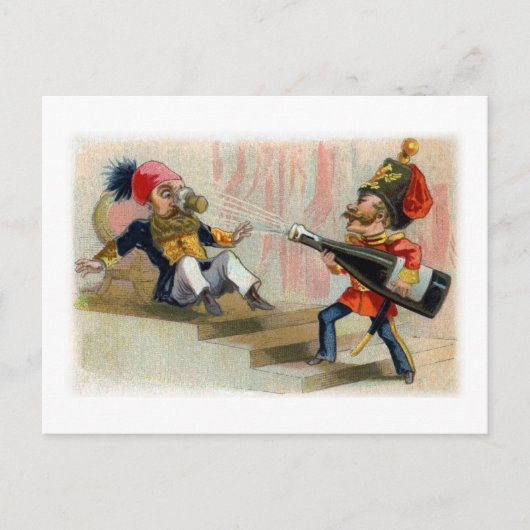 シャンパンボトルコークが迷う ポストカード (正面)