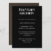 シャンパンボトルニューイヤーズイブパーティの招待状 招待状 (正面/裏面)