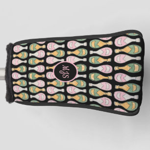 シャンパンボトルパターンレディースゴルフヘッドカバー ゴルフヘッドカバー