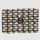 シャンパンボトルパターンレディース ゴルフタオル (横)