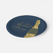 シャンパンボトルパーソナライズされたブライダルシャワー ペーパープレート (アングル)