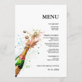 シャンパンボトルブライダルシャワーパーティー メニュー (正面)