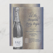 シャンパンボトル結婚式招待状 エンクロージャーカード (正面/裏面)