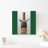 シャンパンボトル スクエア壁時計 (ホーム)