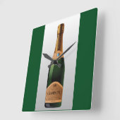 シャンパンボトル スクエア壁時計 (傾斜)