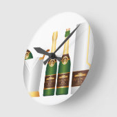 シャンパンボトル ラウンド壁時計 (傾斜)