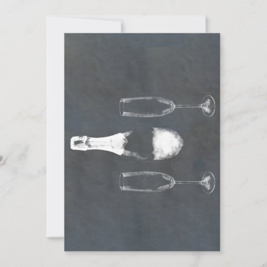 シャンパンボトル 招待状 (正面)