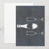 シャンパンボトル 招待状 (正面/裏面)