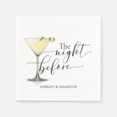シャンパンミニマルスクリプト 前夜のナプキン スタンダードカクテルナプキン (正面)