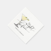 シャンパンミニマルスクリプト 前夜のナプキン スタンダードカクテルナプキン (角)