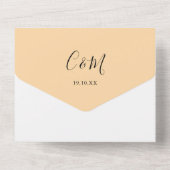 シャンパンモダンスクリプトミニマルウェディング オールインワン招待状 (裏面)