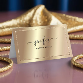 シャンパンラグジュアリーゴールドフォイルモノグラムエレガント 名刺