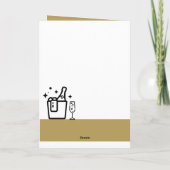 シャンパンラバーズスタンダード金ゴールドカラー誕生日 カード (裏面)