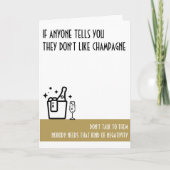 シャンパンラバーズスタンダード金ゴールドカラー誕生日 カード (正面)