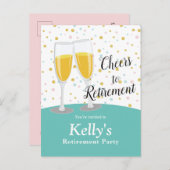 シャンパンリタイアメントパーティー インビテーションポストカード (正面/裏面)