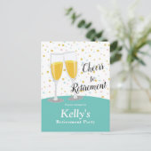 シャンパンリタイアメントパーティー インビテーションポストカード (スタンド正面)