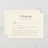 シャンパンリースバラRSVP w食事の選択肢 出欠カード (正面/裏面)