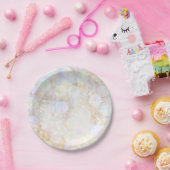 シャンパンレインボー《写真》ぼけ味グリッターグラムパーティー ペーパープレート (パーティー)