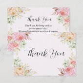 シャンパンローズのエレガントなウェディング サンキューカード (正面/裏面)
