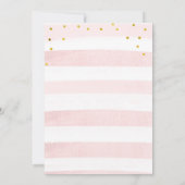 シャンパンワインピンクボウパリテーマブライダルシャワー 招待状 (裏面)