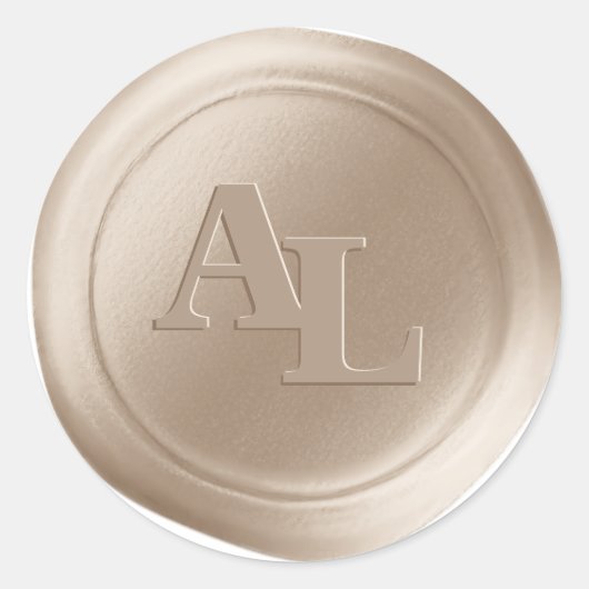 シャンパンワックスシールモノグラム結婚式用シール ラウンドシール (正面)