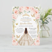 シャンパンヴィンテージ金ゴールド赤面フローラキンセアニラ 招待状 (スタンド正面)