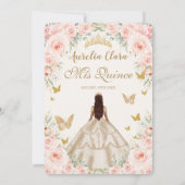 シャンパンヴィンテージ金ゴールド赤面フローラキンセアニラ 招待状 (裏面)