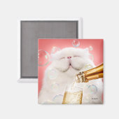 シャンパン付きの猫 マグネット (正面/裏面)