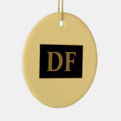 シャンパン付き金ゴールドイニシャルセラミックオーナメント セラミックオーナメント (右)