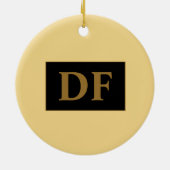 シャンパン付き金ゴールドイニシャルセラミックオーナメント セラミックオーナメント (裏面)