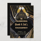 シャンパン婚約パーティ 案内状 (正面/裏面)