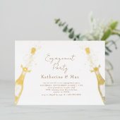 シャンパン婚約パーティ 箔招待状 (立ち正面)