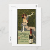 シャンパン広告ズ、女性、ヴィンテージはがき ポストカード (正面/裏面)