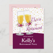 シャンパン引退パーティー インビテーションポストカード (正面/裏面)