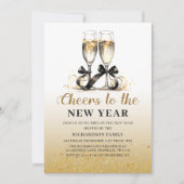 シャンパン応援から新年のパーティー 招待状 (正面)