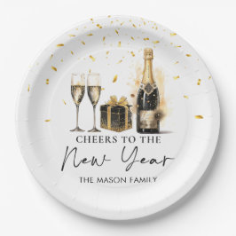 シャンパン応援ニューイヤーイブパーティー紙プレート ペーパープレート