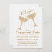 シャンパン応援婚約招待状II 招待状 (正面/裏面)