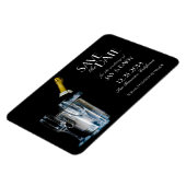 シャンパン新フォーマル年EVE日付の保存 マグネット (左側)