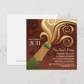 シャンパン新年会の招待状 招待状 (正面/裏面)