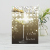 シャンパン新年会パーティーの招待状 招待状 (スタンド正面)