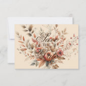 シャンパン秋のカボチャ収穫の日付を保存 セーブザデート (裏面)