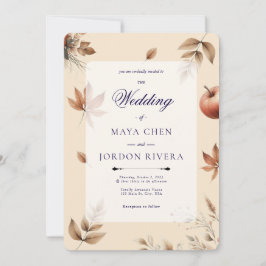 シャンパン秋の収穫期結婚間 招待状