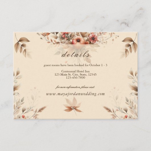 シャンパン秋結婚の詳細エンクロージャカード エンクロージャーカード (正面)